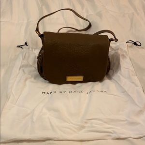 Marc Jacobs Dark tan crushed leather crossbody bag